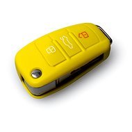 Protective silicone key holder for Audi with ejector key, yellow - Car Key Case