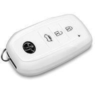 Protective silicone key case for Toyota, white - Car Key Case