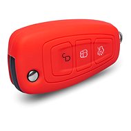 Protective silicone key case for Ford with ejector key, colour red - Car Key Case