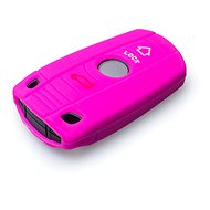 Protective silicone key case for BMW, pink - Car Key Case