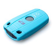 Protective Silicone Key Case for BMW, Light Blue - Car Key Case