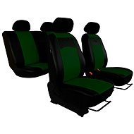 SIXTOL leather seat covers black-green - Car Seat Covers