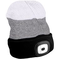 SIXTOL cap with headlamp 180lm, rechargeable, USB, universal size, cotton/PE, black/grey/white - Winter Hat