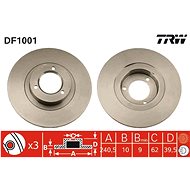 TRW Brzdový kotouč DF1001 sada 2ks - Brake Disc