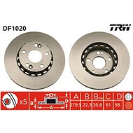 TRW Brzdový kotouč DF1020 sada 2ks - Brake Disc