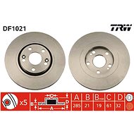 TRW Brzdový kotouč DF1021 sada 2ks - Brake Disc
