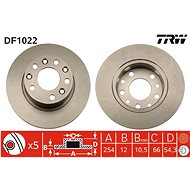 TRW Brzdový kotouč DF1022 sada 2ks - Brake Disc