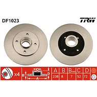 TRW Brzdový kotouč DF1023 sada 2ks - Brake Disc