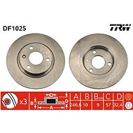 TRW Brzdový kotouč DF1025 sada 2ks - Brake Disc