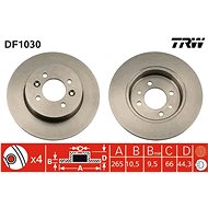 TRW Brzdový kotouč DF1030 sada 2ks - Brake Disc