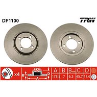 TRW Brzdový kotouč DF1100 sada 2ks - Brake Disc