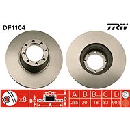 TRW Brzdový kotouč DF1104 sada 2ks - Brake Disc