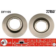 TRW Brzdový kotouč DF1105 sada 2ks - Brake Disc