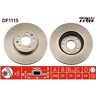 TRW Brzdový kotouč DF1115 sada 2ks - Brake Disc