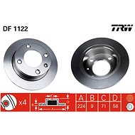 TRW Brake disc DF1122 set of 2 - Brake Disc