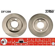 TRW Brzdový kotouč DF1208 sada 2ks - Brake Disc