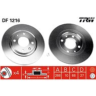 TRW Brzdový kotouč DF1216 sada 2ks - Brake Disc