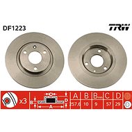 TRW Brzdový kotouč DF1223 sada 2ks - Brake Disc