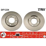 TRW Brzdový kotouč DF1224 sada 2ks - Brake Disc