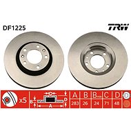 TRW Brzdový kotouč DF1225 sada 2ks - Brake Disc