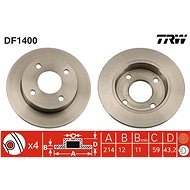 TRW Brzdový kotouč DF1400 sada 2ks - Brake Disc
