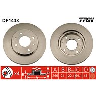 TRW Brzdový kotouč DF1433 sada 2ks - Brake Disc