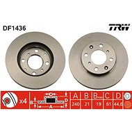TRW Brzdový kotouč DF1436 sada 2ks - Brake Disc