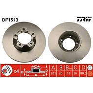 TRW Brzdový kotouč DF1513 sada 2ks - Brake Disc