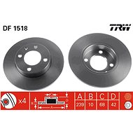 TRW Brzdový kotouč DF1518 sada 2ks - Brake Disc