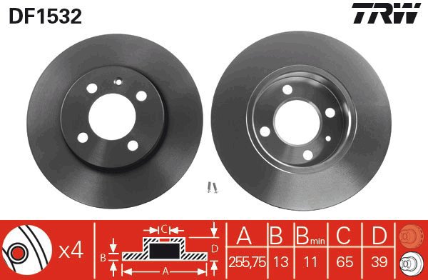 TRW Brake disc DF1532 set of 2 - Brake Disc
