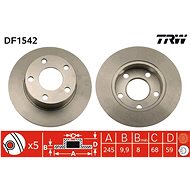 TRW Brzdový kotouč DF1542 sada 2ks - Brake Disc