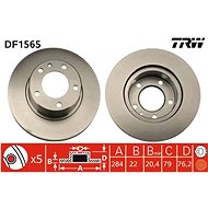 TRW Brzdový kotouč DF1565 sada 2ks - Brake Disc
