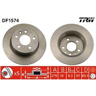 TRW Brake disc DF1574 set of 2 - Brake Disc