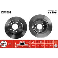 TRW Brzdový kotouč DF1591 sada 2ks - Brake Disc