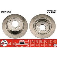 TRW Brzdový kotouč DF1592 sada 2ks - Brake Disc