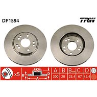 TRW Brake disc DF1594 set of 2 - Brake Disc