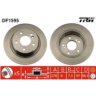 TRW Brzdový kotouč DF1595 sada 2ks - Brake Disc