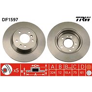 TRW Brzdový kotouč DF1597 sada 2ks - Brake Disc