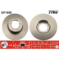 TRW Brzdový kotouč DF1600 sada 2ks - Brake Disc