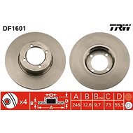 TRW Brzdový kotouč DF1601 sada 2ks - Brake Disc