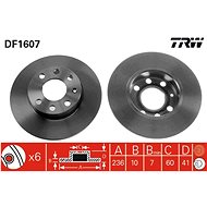 TRW Brzdový kotouč DF1607 sada 2ks - Brake Disc