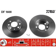 TRW Brzdový kotouč DF1608 sada 2ks - Brake Disc