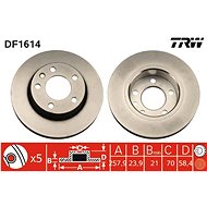 TRW Brzdový kotouč DF1614 sada 2ks - Brake Disc