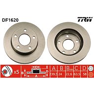 TRW Brzdový kotouč DF1620 sada 2ks - Brake Disc