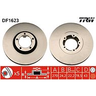 TRW Brzdový kotouč DF1623 sada 2ks - Brake Disc