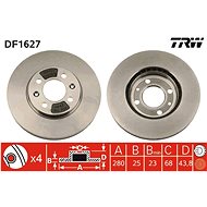 TRW Brzdový kotouč DF1627 sada 2ks - Brake Disc