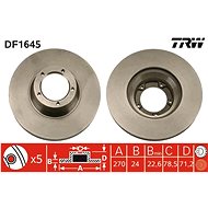 TRW Brzdový kotouč DF1645 sada 2ks - Brake Disc