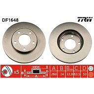 TRW Brzdový kotouč DF1648 sada 2ks - Brake Disc