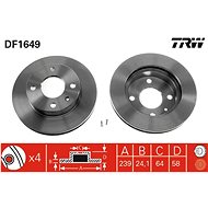 TRW Brzdový kotouč DF1649 sada 2ks - Brake Disc