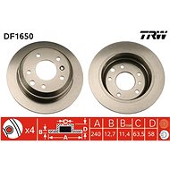TRW Brzdový kotouč DF1650 sada 2ks - Brake Disc